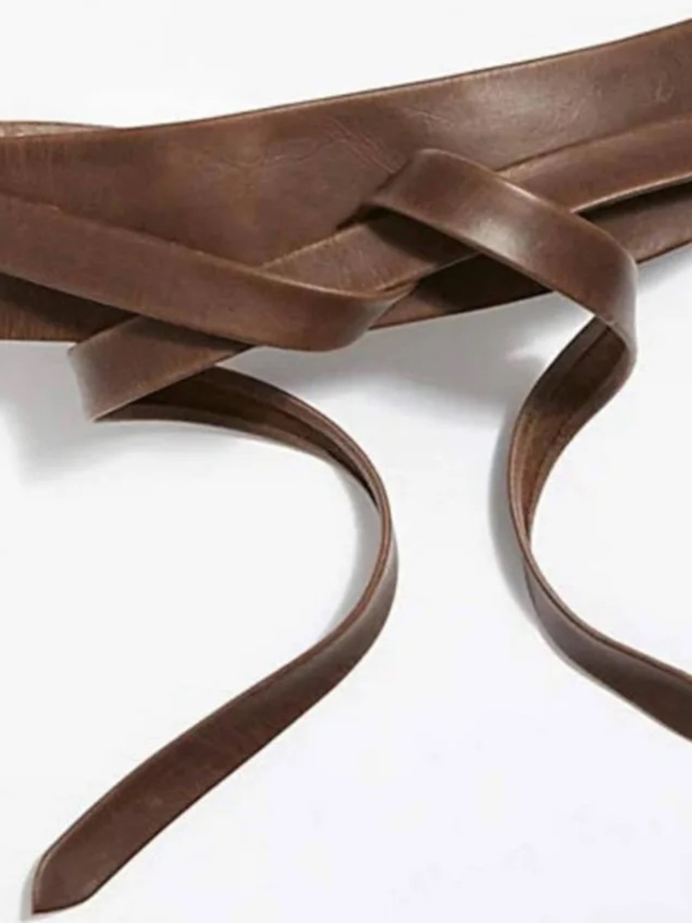 Brown Truffle Leather Wrap Belt ADA